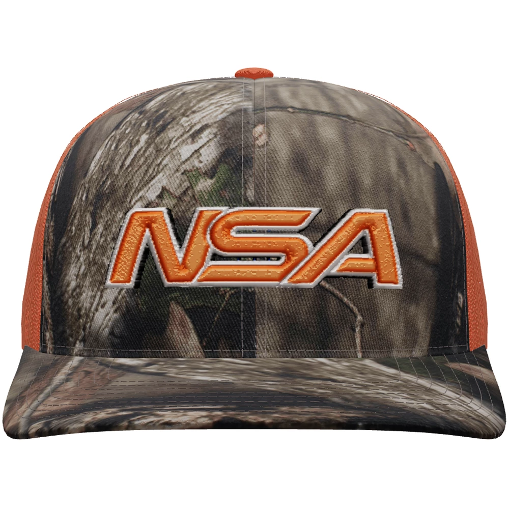 Pacific Headwear NSA Classic Series Camo Snapback Hat: 108C-BUORG 3 Pacific Headwear NSA Classic Series Camo Snapback Hat: 108C-BUORG