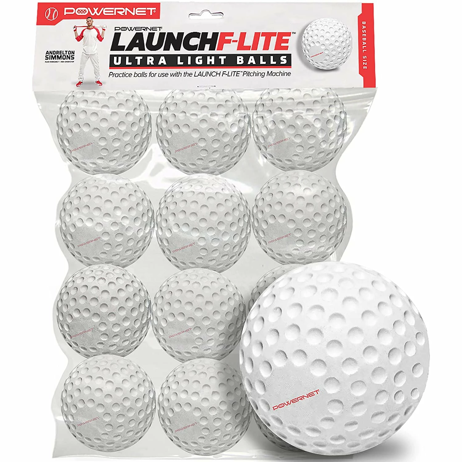 PowerNet Launch F-Lite Pitching Machine Baseballs: 1194-1 3 PowerNet Launch F-Lite Pitching Machine Baseballs: 1194-1