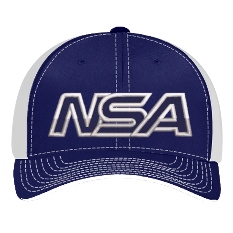 Pacific Headwear NSA Outline Series Navy Flex Fit Hat: 404M-NVWH 3 Pacific Headwear NSA Outline Series Navy Flex Fit Hat: 404M-NVWH