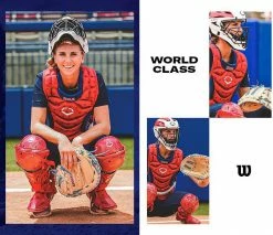 Wilson A2000 AM1 34" Aubree Monroe GM SuperSkin Fastpitch Catcher's Mitt: WBW10043634 -Diamond Sport Gear Online Shop 21 0486 Wilson USA Softball GM EPDPs FRS Munro3