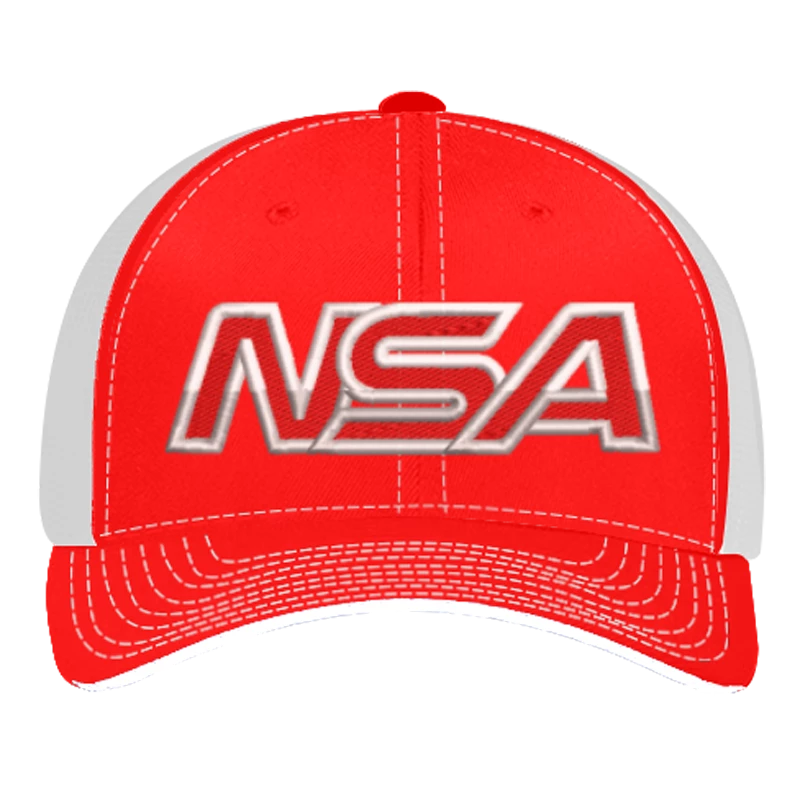 Pacific Headwear NSA Outline Series Red Flex Fit Hat: 404M-RDWH 3 Pacific Headwear NSA Outline Series Red Flex Fit Hat: 404M-RDWH