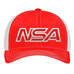 Pacific Headwear NSA Outline Series Red Snapback Hat: 104-RDWH