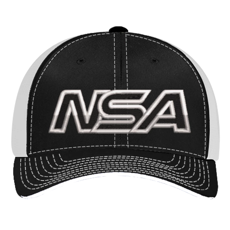 Pacific Headwear NSA Outline Series Black Flex Fit Hat: 404M-BKWH 3 Pacific Headwear NSA Outline Series Black Flex Fit Hat: 404M-BKWH