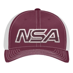 Pacific Headwear NSA Outline Series Maroon Flex Fit Hat: 404M-MAWH