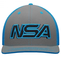 Pacific Headwear NSA Outline Series Neon Blue Flex Fit Hat: 404M-NBGR
