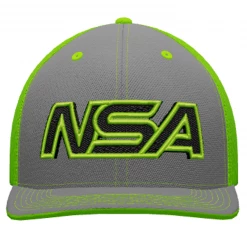 Pacific Headwear NSA Outline Series Neon Green Flex Fit Hat: 404M-NGG