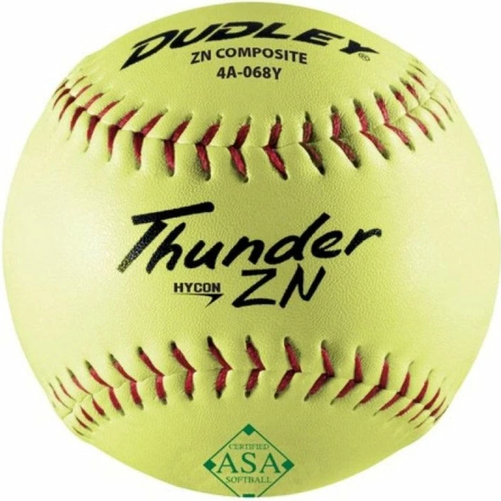 Dudley ASA Thunder ZN Hycon 12" 52/300 Composite Slowpitch Softballs: 4A-068Y 3 Dudley ASA Thunder ZN Hycon 12" 52/300 Composite Slowpitch Softballs: 4A-068Y