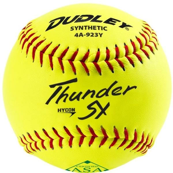 Dudley ASA Thunder SY Hycon 11" 52/300 Synthetic Slowpitch Softballs: 4A-923Y 3 Dudley ASA Thunder SY Hycon 11" 52/300 Synthetic Slowpitch Softballs: 4A-923Y