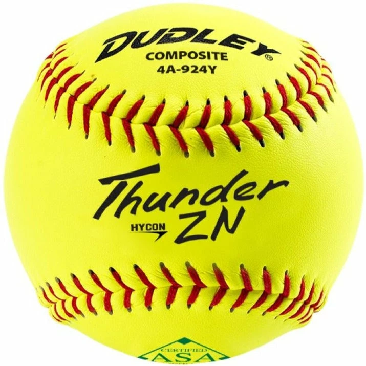 Dudley ASA Thunder ZN Hycon 11" 52/300 Composite Slowpitch Softballs: 4A-924Y 3 Dudley ASA Thunder ZN Hycon 11" 52/300 Composite Slowpitch Softballs: 4A-924Y