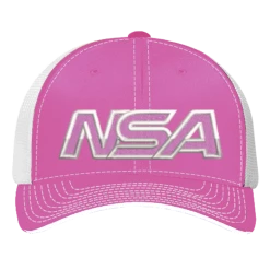 Pacific Headwear NSA Outline Series Pink Flex Fit Hat: 404M-PKWH