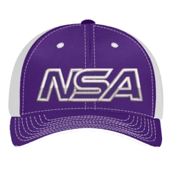 Pacific Headwear NSA Outline Series Purple Flex Fit Hat: 404M-PUWH