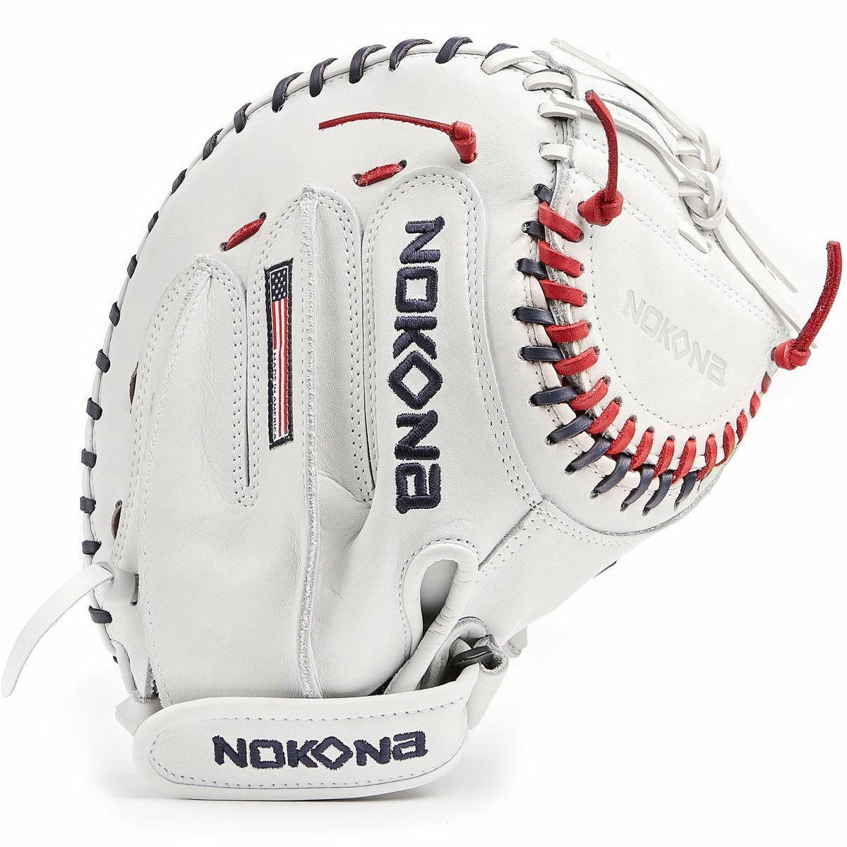 Nokona American KIP 32.5" Fastpitch Catcher's Mitt: A-V3250-WH 3 Nokona American KIP 32.5" Fastpitch Catcher's Mitt: A-V3250-WH