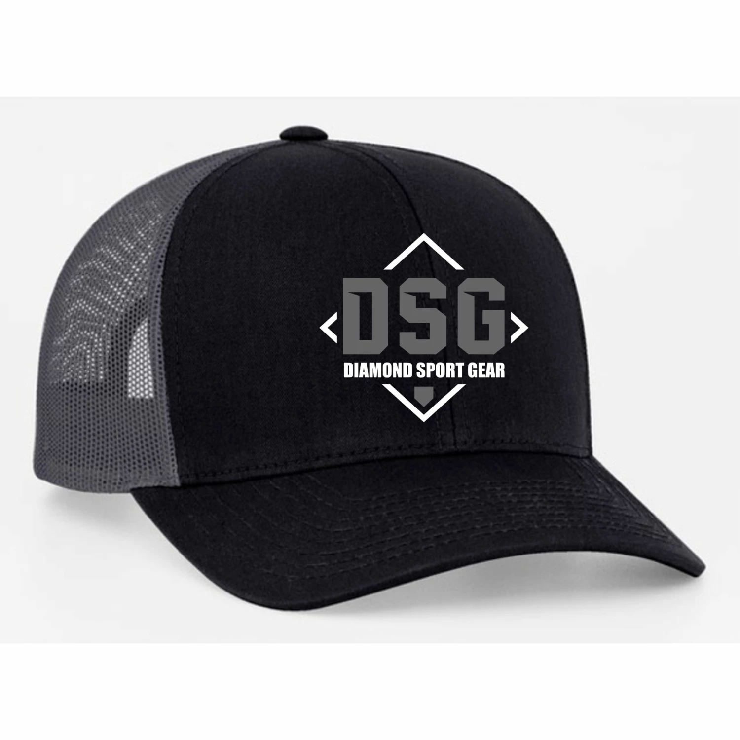 Pacific Headwear Diamond Sport Gear Black / Graphite Snapback Hat: 104C-BKGR 3 Pacific Headwear Diamond Sport Gear Black / Graphite Snapback Hat: 104C-BKGR