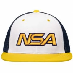 Pacific Headwear NSA Classic Series Navy Gold Flex Fit Hat: ES341-WHNVGD
