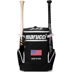 Marucci Badge Bat Pack Backpack: MBBDGYBP -Diamond Sport Gear Online Shop MBBDGYBP BK withbats 77837.1597701433