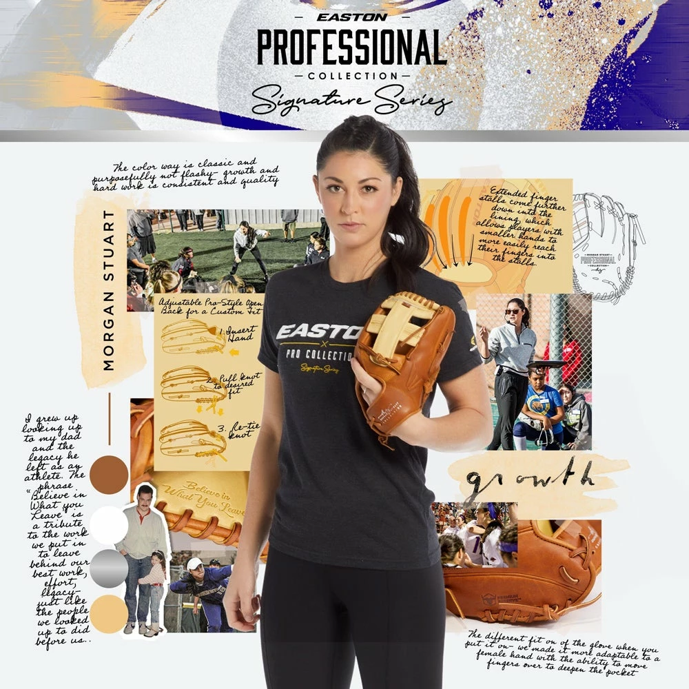 Easton Morgan Stuart Professional Collection Signature Series 11.75" Fastpitch Softball Glove: MJS1878 6 Easton Morgan Stuart Professional Collection Signature Series 11.75" Fastpitch Softball Glove: MJS1878 - Image 4