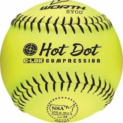 Worth NSA Hot Dot 11" 52/275 Synthetic Slowpitch Softballs: NHD11SY