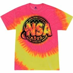 DSG Apparel National Softball Association NSA Crest Tie Dye Short Sleeve Shirt -Diamond Sport Gear Online Shop NSAFLAGLOGO1COLORTIEDYEFLUORESCENTSWIRL
