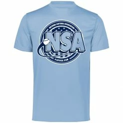 DSG Apparel National Softball Association NSA Dry Fit Light Blue Short Sleeve Shirt
