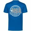 DSG Apparel National Softball Association NSA Dry Fit Royal Short Sleeve Shirt -Diamond Sport Gear Online Shop NSAFLAGLOGO2COLOR GreyWhiteonRoyalss
