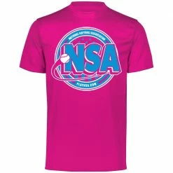 DSG Apparel National Softball Association NSA Dry Fit Hot Pink Short Sleeve Shirt