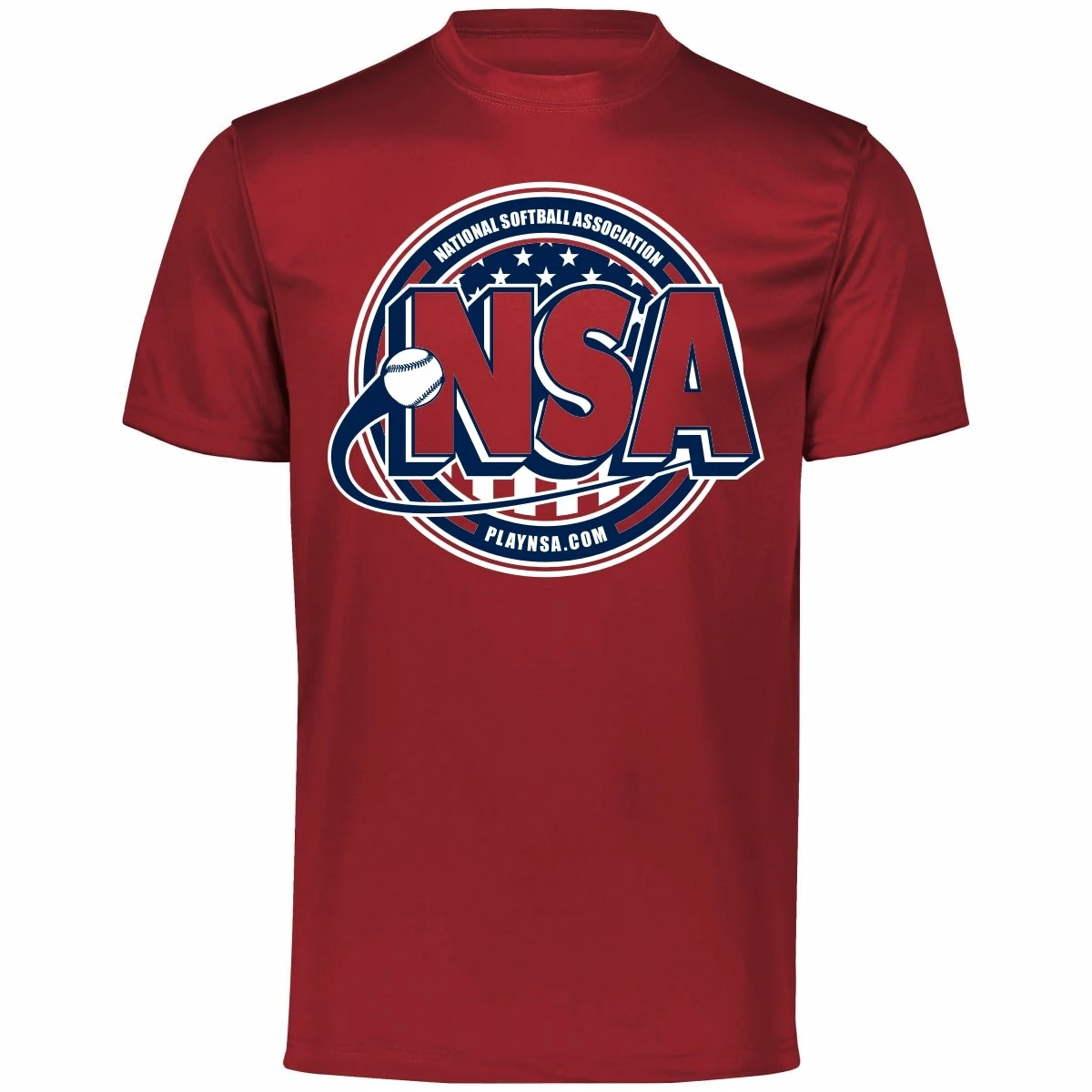 DSG Apparel National Softball Association NSA Dry Fit Cardinal Short Sleeve Shirt 3 DSG Apparel National Softball Association NSA Dry Fit Cardinal Short Sleeve Shirt