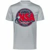 DSG Apparel National Softball Association NSA Dry Fit Silver Short Sleeve Shirt -Diamond Sport Gear Online Shop NSAFLAGLOGO2COLOR RedNavyonSilver2
