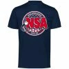 DSG Apparel National Softball Association NSA Dry Fit Navy Short Sleeve Shirt -Diamond Sport Gear Online Shop NSAFLAGLOGO2COLOR RedWhiteNavySS