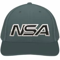 Pacific Headwear NSA Outline Series Graphite Flex Fit Hat: 404M-GRAPHITE