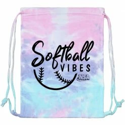DSG Apparel National Softball Association NSA Softball Vibes Tie Dye Drawstring Bag -Diamond Sport Gear Online Shop SOFTBALLVIBESTDBAGCURVEScottoncandy