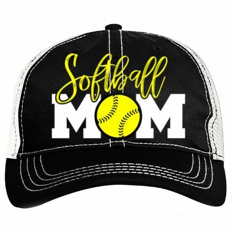 Pacific Headwear Softball Mom Vintage Trucker Snapback Hat: V67BW 3 Pacific Headwear Softball Mom Vintage Trucker Snapback Hat: V67BW
