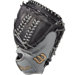 Wilson A2000 FPCM 34" SuperSkin Fastpitch Catcher's Mitt: WBW10021834 12 Wilson A2000 FPCM 34" SuperSkin Fastpitch Catcher's Mitt: WBW10021834 -Diamond Sport Gear Online Shop WBW100218 2 A2000 C FPCM 34 GraySS Black