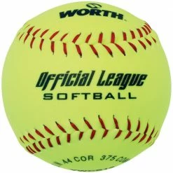 Worth Official League 12" 44/375 Synthetic Slowpitch Softballs: YWCS12