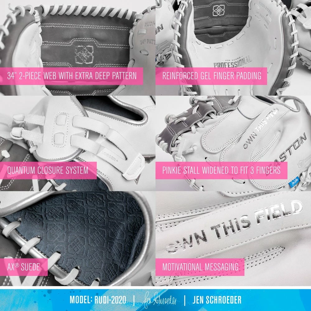 Easton Jen Schroeder Professional Collection Signature Series 34" Fastpitch Catcher's Mitt: RUDI2020 5 Easton Jen Schroeder Professional Collection Signature Series 34" Fastpitch Catcher's Mitt: RUDI2020 - Image 3
